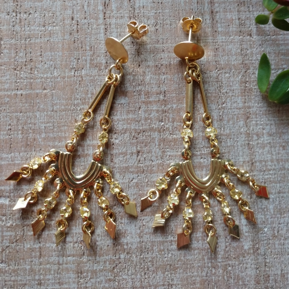 Chandelier Dangle Earrings Gold